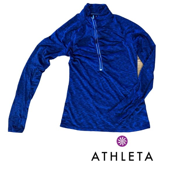 Athleta Tops - Athleta Fast Track Half Zip Pullover Blue Small